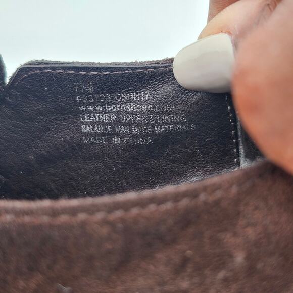 Born Tyndall Penny Loafer Womens Suede Heel Brown Size 7.5 S0042 - Picture 8 of 8